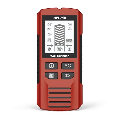 Leitungssucher Ortungsgerät 5 in 1, Leitungssuchgerät Stromleitungsfinder Kabelfinder Leitungsfinder mit LCD-Display, Stromdetektor Wand für Metall, Rohre, Holz, Stromleitung von Ruaizel