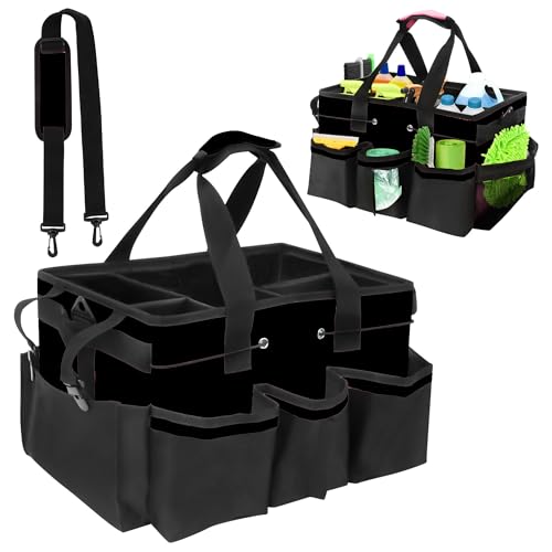 Ruaizel Reinigungs-Caddy-Tasche, Reinigungs-Caddy Organizer mit Griff, Reinigungsbeutel für Reinigungsmittel, Haus, Auto, Garten (schwarz) von Ruaizel