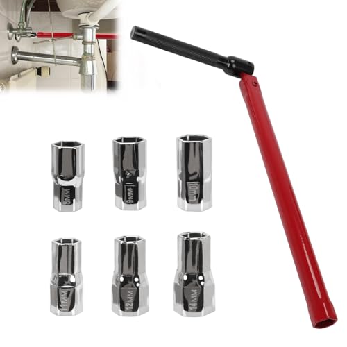 Ruaizel Standhahnschlüssel, Standhahnmutterschlüssel 8-13mm, Wasserhahn Schlüssel, Wasserhahn Montagewerkzeug, Armaturenschlüssel Set für Waschbeckenarmatur Sanitärinstallationen (8-14mm) von Ruaizel