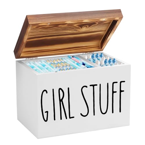 Ruaizel Tamponhalter für Badezimmer, femininer Produktorganizer mit Deckel, Tampon-Aufbewahrung für Frauen, weibliche Produkte (weiß) von Ruaizel