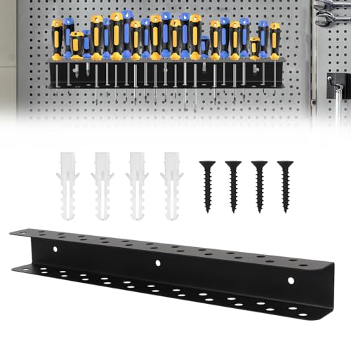 Schraubenzieher Halterung, 40 cm Zangenhalter Wandhalterung, 23 Löcher Werkzeug Wandhalterung, Zangenschlüssel Organizer, Schraubendreher Halterung für Garage, Werkstatt und Werkbank (23 Löcher) von Ruaizel