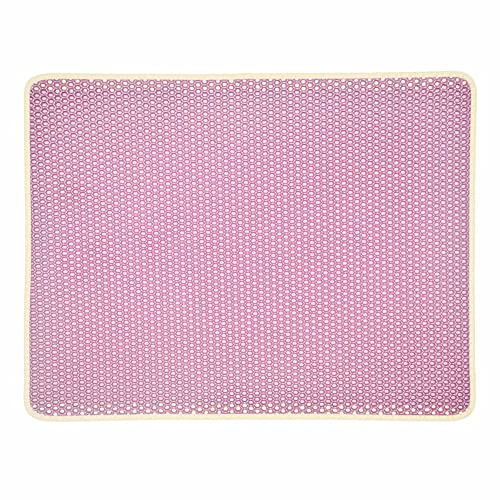 Ruankenshop Katzenklo Vorleger Katzenmatte Katzenklo Katzenstreufänger Mat Cat Clean Mat Katzenstreumatte waschbar Katzentoilettenmatten Katzentoilette 40X50,pink von Ruankenshop