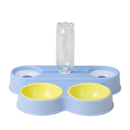 4 in 1 Katzen Futterbehälter Hunde Wassernapf Doppel Wasserspender Set Katzen Slow Bowl Container Supplies Hund Futterspender für große Hunde von Ruarby