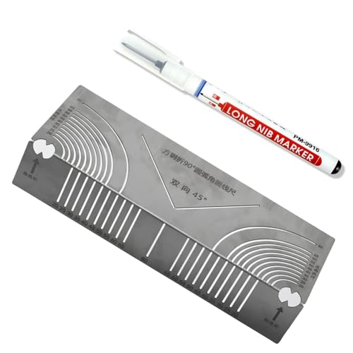 Angles & Arcs Markierungswerkzeug, Parallel-Linien-Zeichenwerkzeug, Rohrbiegemarkierung für Bau, Metallbearbeitung, Ingenieurwesen, Zweizweck-Metallanreißer, verstellbare Winkel und Bögen für die Angles & Arcs Markierungswerkzeug, Parallel-Linien-Zeichenwerkzeug, Rohrbiegemarkierung für Bau, Metallbearbeitung, Ingenieurwesen, Zweizweck-Metallanreißer, verstellbare Winkel und Bögen für die von Ruarby