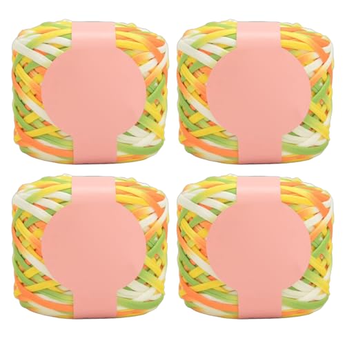 Buntes Polyester-Strickgarn für Häkel- und Strickprojekte, handgefertigte Handtaschen und Heimdekoration, 280 g/Rolle, Handtaschengarn, 4 Stück von Ruarby