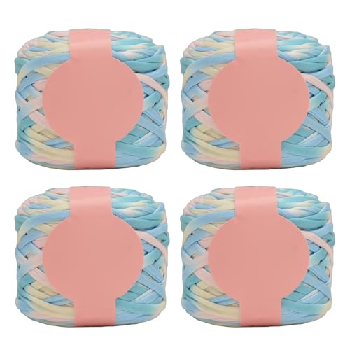 Buntes Polyester-Strickgarn für Häkel- und Strickprojekte, handgefertigte Handtaschen und Heimdekoration, 280 g/Rolle, Handtaschengarn, 4 Stück Buntes Polyester-Strickgarn für Häkel- und Strickprojekte, handgefertigte Handtaschen und Heimdekoration, 280 g/Rolle, Handtaschengarn, 4 Stück von Ruarby