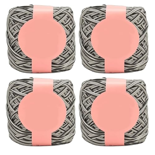 Buntes Polyester-Strickgarn für Häkel- und Strickprojekte, handgefertigte Handtaschen und Heimdekoration, 280 g/Rolle, Handtaschengarn, 4 Stück von Ruarby