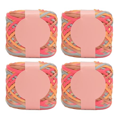 Buntes Polyester-Strickgarn für Häkel- und Strickprojekte, handgefertigte Handtaschen und Heimdekoration, 280 g/Rolle, Handtaschengarn, 4 Stück von Ruarby