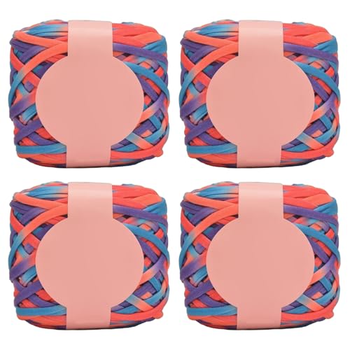 Buntes Polyester-Strickgarn für Häkel- und Strickprojekte, handgefertigte Handtaschen und Heimdekoration, 280 g/Rolle, Handtaschengarn, 4 Stück Buntes Polyester-Strickgarn für Häkel- und Strickprojekte, handgefertigte Handtaschen und Heimdekoration, 280 g/Rolle, Handtaschengarn, 4 Stück von Ruarby