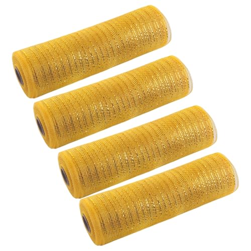 Netzband für Weihnachtsbaumschmuck, wasserdicht, für Schleifen, Kränze und Geschenkkorb, mehrfarbig, 4 Stück von Ruarby