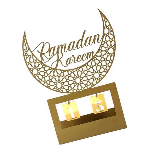Ramadans Countdown-Kalender Acryl Eid Mubaraks Ornament Desktop-Dekoration für Zuhause Festival Display Ornament Arbeitsplatte Countdown Display von Ruarby