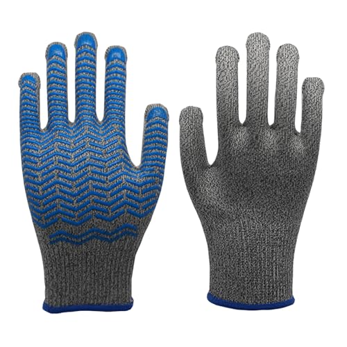 Ruarby Antislip Schnitt Proofhandschuhe Mit Silikonstreifen Hochleistungsschutz Für Geschärfte Schalenarbeits Meeresfrüchte Glas Aufgaben 2 PCS HPPE Sicherheitshandschuhe Für Die Handhabung Von von Ruarby