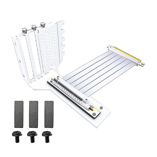 Ruarby Vertikale Grafikkarten Halterung GPU Grafikkarte VGA Unterstützung Halter Set Mit PCIe Kabel Grafikkartenhalterung (White) von Ruarby