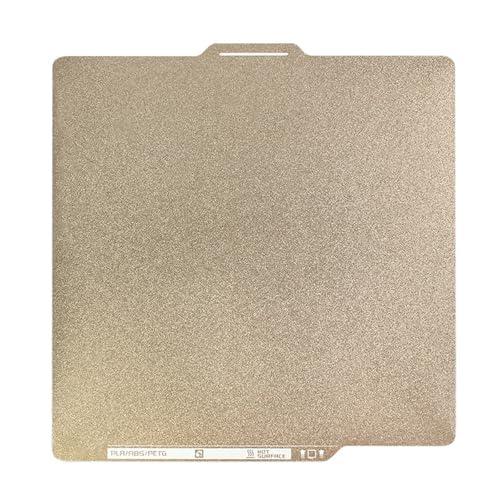 Strapazierfähige Bettplatte, beschichtetes Hochstahlblech mit Gold-Finish für P1P/X1C-Drucker, Bauflächen, seitliches strukturiertes Stahlblech Strapazierfähige Bettplatte, beschichtetes Hochstahlblech mit Gold-Finish für P1P/X1C-Drucker, Bauflächen, seitliches strukturiertes Stahlblech von Ruarby