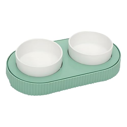 USB-beheizte Doppelnäpfe für Haustiere, zum Trinken, Füttern, Keramik-Futterstation, Wassernapf für kaltes Wetter, Katzen, Futterwärmer, temperaturgesteuerter Futterspender von Ruarby