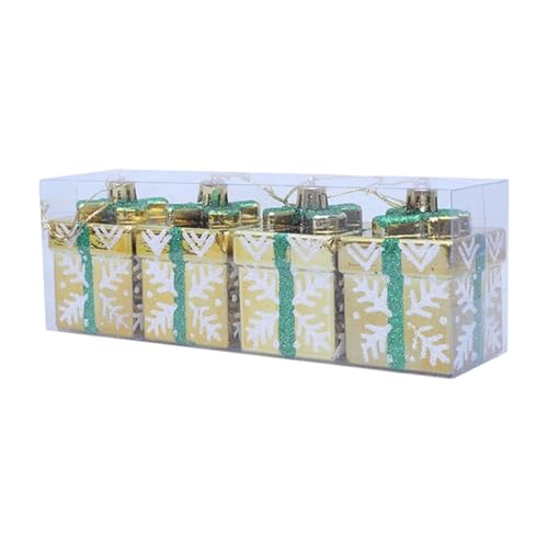 Weihnachtsdekoration Geschenkbox Ornamente mit Schnur zum Aufhängen für drinnen und draußen, Partyzubehör, Urlaubsschmuck von Ruarby
