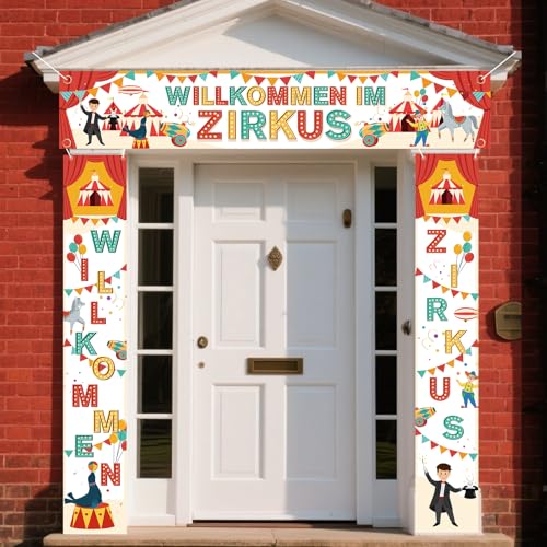 3 Stück Zirkus Banner Türbanner Deko Karneval Willkommen Im Zirkus Dekoration Party Veranda Schild Banner für Karneval Kindergeburtstag Erwachsene Party Deko Dekoration Zubehör 250x45cm&180x30cm 3 Stück Zirkus Banner Türbanner Deko Karneval Willkommen Im Zirkus Dekoration Party Veranda Schild Banner für Karneval Kindergeburtstag Erwachsene Party Deko Dekoration Zubehör 250x45cm&180x30cm von Ruarruly
