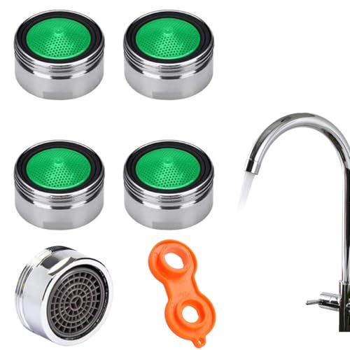 5 Stück Strahlregler Wasserhahn M24,Wasserhahn sieb Einsatz, Mischdüsenschlüssel mit ABS Filter, für Küche Bath Room,Short von Ruayia