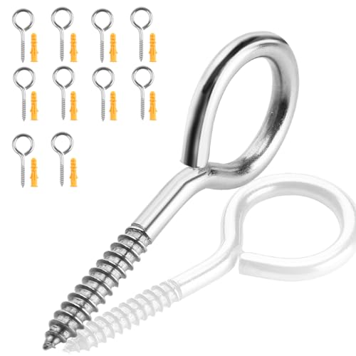 Ruayia 10 Stück M4 304 Edelstahl Selbstschneidend,Schraubhaken Edelstahl,Ösenschrauben, Deckenhaken, Hakenschraube, Ring Schraube Nägel Ösen Schraube für DIY Kork Handwerk Hängende Holzrahmen Ruayia 10 Stück M4 304 Edelstahl Selbstschneidend,Schraubhaken Edelstahl,Ösenschrauben, Deckenhaken, Hakenschraube, Ring Schraube Nägel Ösen Schraube für DIY Kork Handwerk Hängende Holzrahmen von Ruayia