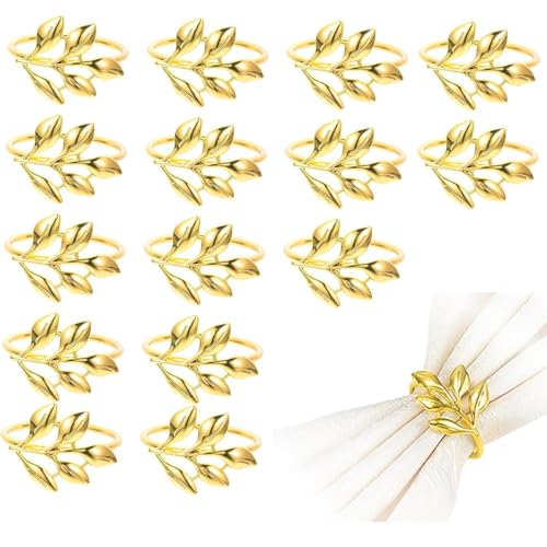 Ruayia 30 Stück Goldene Blatt-förmige Serviettenringe aus Metall, Serviettenhalter, Elegante Tischdekoration für Haushalt, Küche, Hochzeit, Weihnachten & Jubiläen Ruayia 30 Stück Goldene Blatt-förmige Serviettenringe aus Metall, Serviettenhalter, Elegante Tischdekoration für Haushalt, Küche, Hochzeit, Weihnachten & Jubiläen von Ruayia
