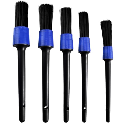 Ruayia Auto Reinigungspinsel Detailing Pinsel Set, 5 Stück Reinigungspinsel Kleine, Auto Pinsel Reinigung Pinsel Autopflege, Bürsten Detailpinsel Für Alufelgen, Auto Innenraum, Motorrad von Ruayia