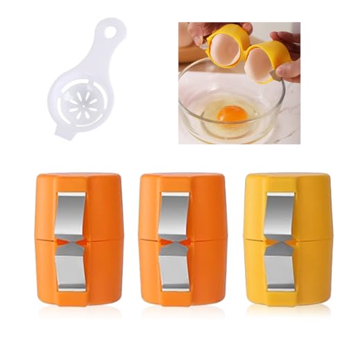 Ruayia Eierschalenöffner 3 Stück mit Eiertrenner, Eieröffner Egg Shell Opener mit eigelbtrenner eitrenner Eierschäler Eierknacker Werkzeug Eierschalenöffner von Ruayia