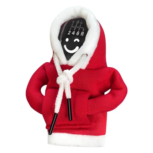 Ruayia Schalthebel Hoodie, Lustige Dekoration für Auto, Schaltknauf Überzug, Zubehör, Rot von Ruayia