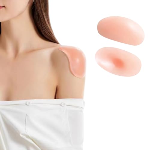 Ruayia Schulterpolster Silikon, Selbstklebend Schulter Push-Up Pads, Wiederverwendbar und Atmungsaktiv Push-Up Pads Kleber, Anti-Rutsch Schulterpolster Verstärker fur Damen/Männer - 1 Paar (Haut) von Ruayia