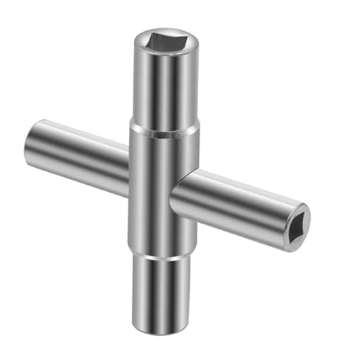 Ruayia Vierkantschlüssel 4-fach, Innenmaße 6,5 mm/7 mm/8 mm/9 mm – Entlüftungsschlüssel für Schaltschränke, Elektrokästen sowie Gas-, Wasser- und Stromzähler (Silberner) von Ruayia