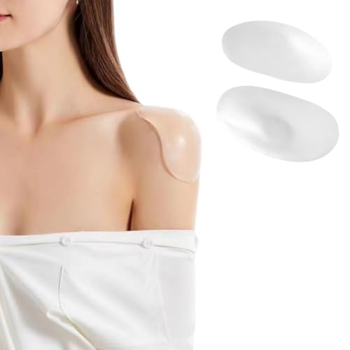 Schulterpolster Silikon, Selbstklebend Schulter Push-Up Pads, Wiederverwendbar und Atmungsaktiv Push-Up Pads Kleber, Anti-Rutsch Schulterpolster Verstärker fur Damen/Männer - 1 Paar (Transparent) von Ruayia