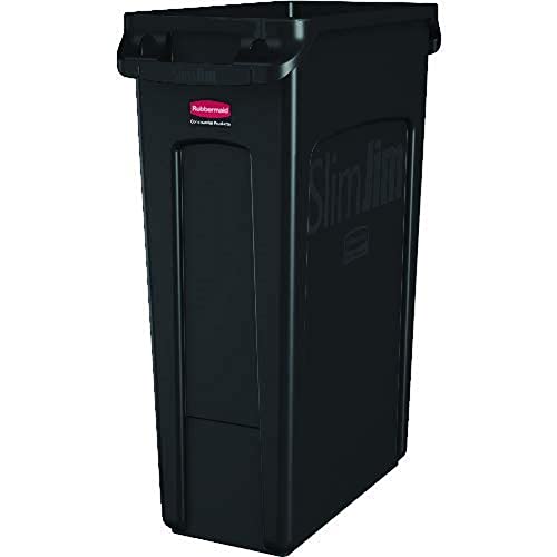 Rubbermaid Slim Jim Behälter mit Belüftungskanälen, 87 l, Schwarz von Rubbermaid Commercial Prod...