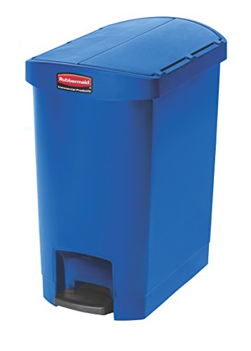 Rubbermaid Commercial Products 1883592 Slim Jim Step-On Wastebasket, Resin, End Step, 30 L - Blue von Rubbermaid Commercial Products