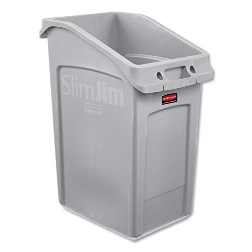 Rubbermaid Commercial Products 2026721 Slim Jim Abfalleimer mit Belüftungskanälen, 23 Gallonen, Grau von Rubbermaid Commercial Products