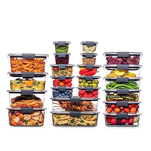 Rubbermaid Commercial Products 2108389 Brillanz Rubbermaid Brilliance Frischhaltedosen | 44 Stück Kunststoffbehälter mit Deckel | BPA-frei, auslaufsicher, Kunststoff, durchsichtig von Rubbermaid Commercial Products