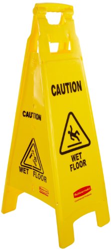 Rubbermaid Commercial Products 4 Sided Floor Sign with Caution Wet Floor Imprint - Yellow von Rubbermaid Commercial Products