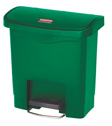 Rubbermaid Commercial Products Commercial 1883581 Slim Jim Step-On Wastebasket, Resin, Front Step, 15 L - Green von Rubbermaid Commercial Products