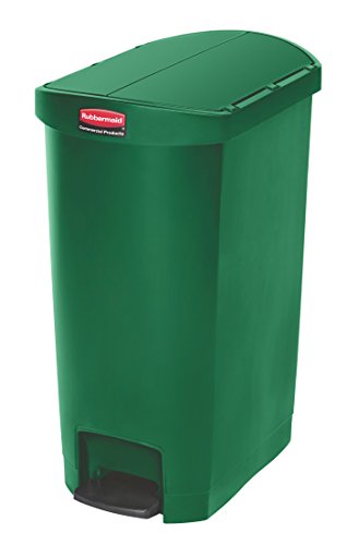 Rubbermaid Commercial Products Commercial 1883585 Slim Jim Step-On Wastebasket, Resin, End Step, 50 L - Green von Rubbermaid Commercial Products