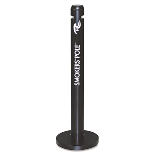 Rubbermaid Commercial Products Smokers Pole Ash Bin Aluminium Weather-resistant Base Diameter 324mm Height 1041mm Ref R1BK von Rubbermaid Commercial Products