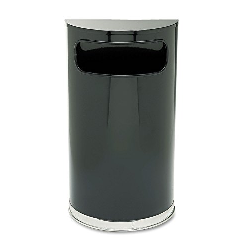Rubbermaid Commercial Products 9 gal Stainless Steel Half Round European and Metallic Series Waste Receptacle - Black/Chrome Rubbermaid Commercial Products 9 gal Stainless Steel Half Round European and Metallic Series Waste Receptacle - Black/Chrome von Rubbermaid Commercial Products