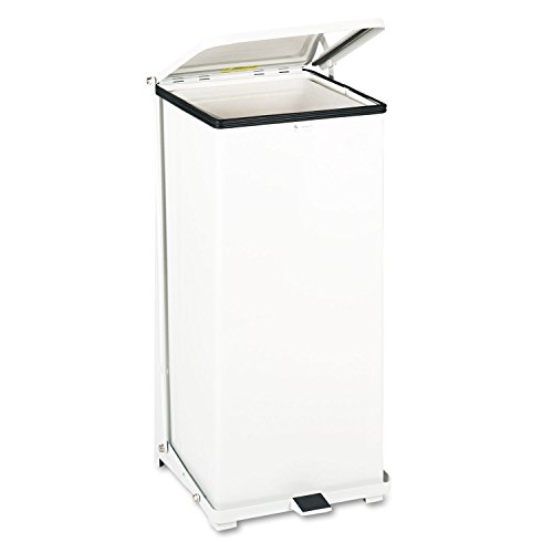 Rubbermaid Commercial Products 24 gal The Defenders Steel Step Trash Can with Plastic Liner - White von Rubbermaid Commercial Products