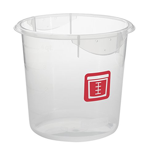 Rubbermaid Commercial Products Round Food Storage Container, Clear, Red Label, 3.8 L von Rubbermaid Commercial Products