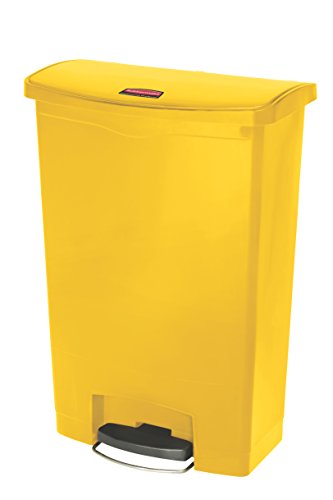 Rubbermaid Commercial Products Slim Jim® Tretmülleimer aus Kunststoff 90 l | Innenraum-Mülleimer für Medizin, Büro, Gewerbe, Küche und Bad | Gelb | 1883579 von Rubbermaid Commercial Products