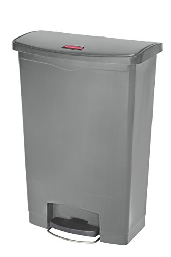 Rubbermaid Commercial Products Slim Jim® Tretmülleimer aus Kunststoff 90 l Innenraum-Mülleimer für Medizin, Büro, Gewerbe, Küche und Bad | Grau | 1883606 von Rubbermaid Commercial Products