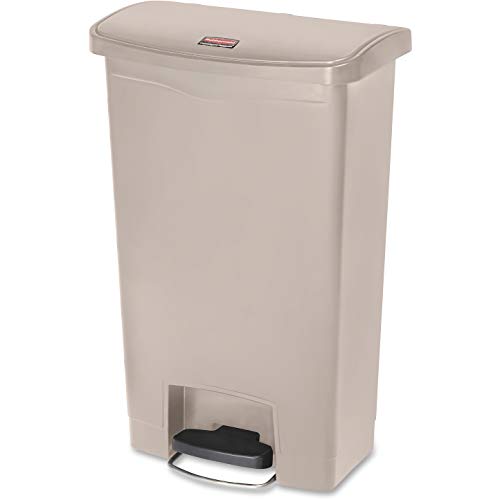 Rubbermaid Commercial Products Slim Jim 1883458 50 Litre Front Step Step-On Resin Wastebasket - Beige von Rubbermaid Commercial Products