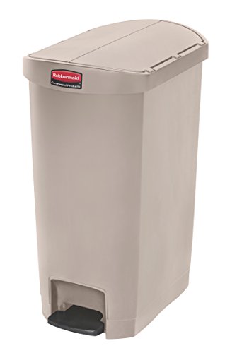 Rubbermaid Commercial Products Slim Jim 1883459 50 Litre End Step Step-On Resin Wastebasket - Beige von Rubbermaid Commercial Products