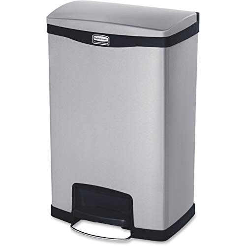 Rubbermaid Commercial Products Slim Jim 1901992 50 Litre Front Step Step-On Stainless Steel Wastebasket - Black von Rubbermaid Commercial Products