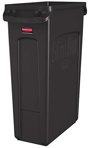 Rubbermaid Commercial Products Vented Slim Jim Rubbish Bin Waste Receptacle, 87 Litres, Brown, Plastic, 1956187 von Rubbermaid Commercial Products