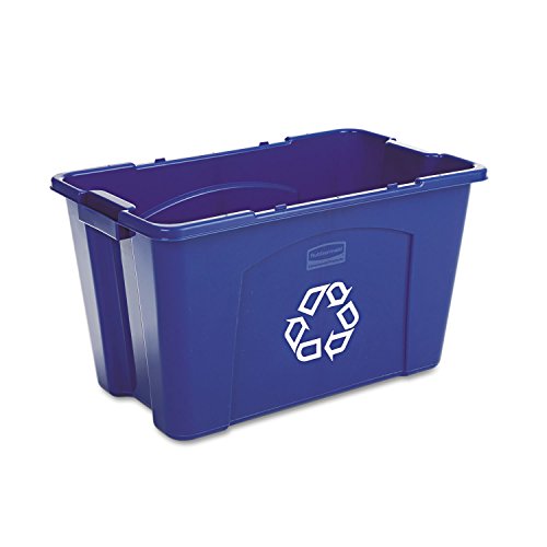 Rubbermaid FG571873BLUE Recycling-Abfalleimer, stapelbar, 45 l, Blau von Rubbermaid Commercial Products