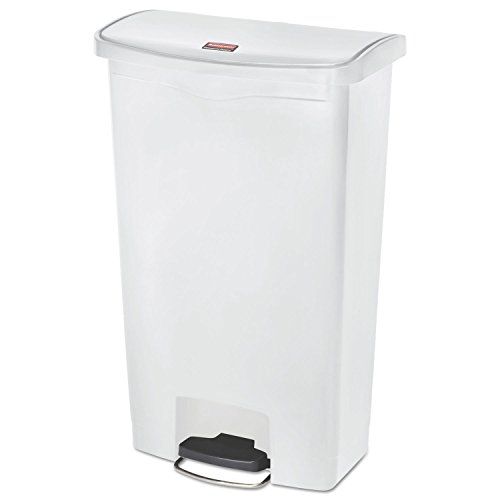 Rubbermaid Commercial Products Slim Jim 1883559 68 Litre Front Step Step-On Resin Wastebasket - White von Rubbermaid Commercial Products