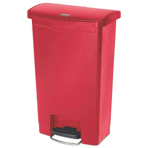 Rubbermaid Commercial Products Slim Jim 1883566 50 Litre Front Step Step-On Resin Wastebasket - Red von Rubbermaid Commercial Products